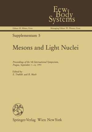 Mesons and Light Nuclei: Proceedings of the 5th International Symposium, Prague, September 1–6, 1991 de Emil Truhlik