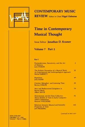 Time in Contemporary Musical Thought de Jonathan D. Kramer