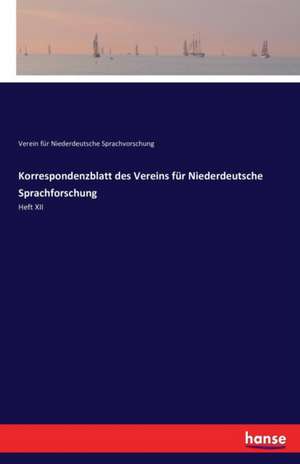 Korrespondenzblatt des Vereins für Niederdeutsche Sprachforschung de Verein für Niederdeutsche Sprachvorschung