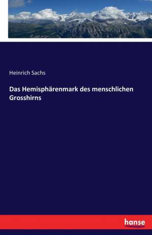 Das Hemisphärenmark des menschlichen Grosshirns de Heinrich Sachs