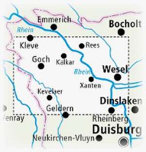 Niederrhein, Xanten - Rees - Goch - Kevelaer 1:50 000