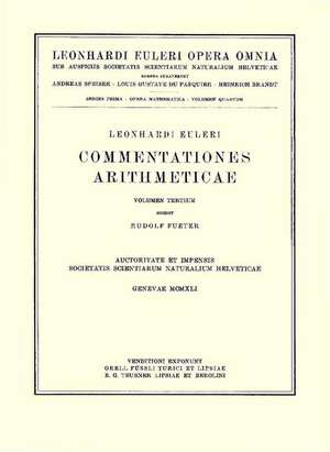 Commentationes arithmeticae 4th part de Leonhard Euler