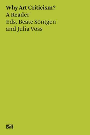 Why Art Criticism? A Reader de Julia Voss