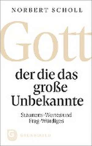 Gott - der die das große Unbekannte de Norbert Scholl