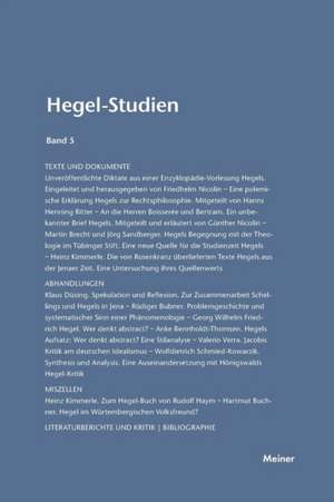 Hegel-Studien Band 5 (1969): Thomas Von Aquin Und Die Scholastik de Friedhelm Nicolin