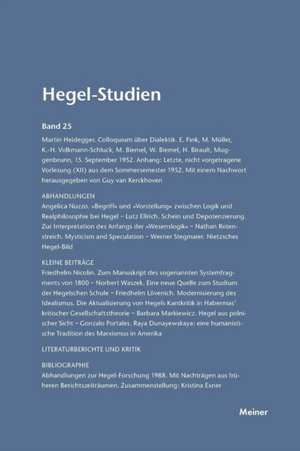 Hegel-Studien Band 25 (1990): Thomas Von Aquin Und Die Scholastik de Friedhelm Nicolin