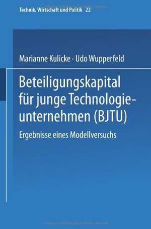 Beteiligungskapital für junge Technologieunternehmen: Ergebnisse eines Modellversuchs de Marianne Kulicke