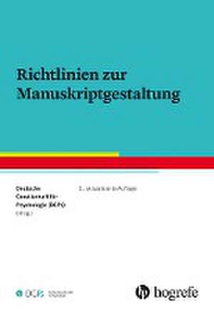 Richtlinien zur Manuskriptgestaltung de Deutsche Gesellschaft für Psychologie (DGPs)