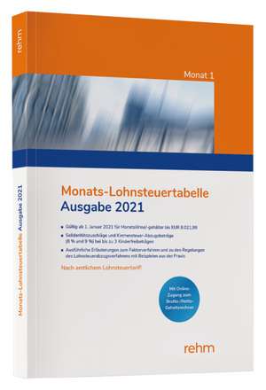 Monats-Lohnsteuertabelle 2021