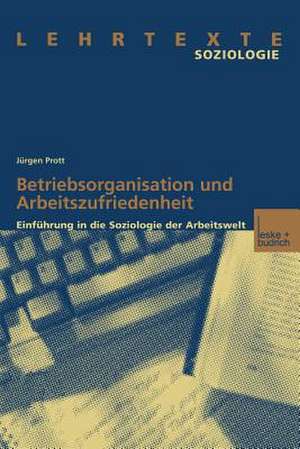 Betriebsorganisation und Arbeitszufriedenheit: Einführung in die Soziologie der Arbeitwelt de Jürgen Prott