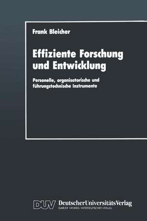 Effiziente Forschung und Entwicklung: Personelle, organisatorische und führungstechnische Instrumente de Frank Bleicher