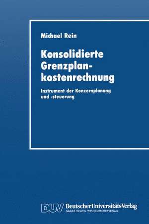 Konsolidierte Grenzplankostenrechnung: Instrument der Konzernplanung und -steuerung de Michael Rein