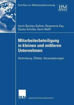 Mitarbeiterbeteiligung in kleinen und mittleren Unternehmen: Verbreitung, Effekte, Voraussetzungen de Uschi Backes-Gellner