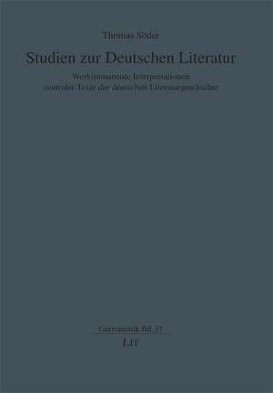 Studien zur Deutschen Literatur de Thomas Söder