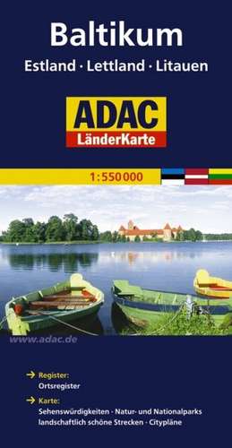 ADAC LänderKarte Baltikum, Estland, Lettland, Litauen 1:700 000