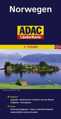 ADAC LänderKarte Norwegen 1 : 750 000