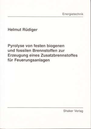 Pyrolyse von festen biogenen und fossilen Brennstoffen zur Erzeugung eines Zusatzbrennstoffes für Feuerungsanlagen de Helmut Rüdiger