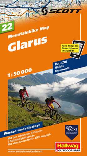 MTB-Karte 22 Glarus 1 : 50 000