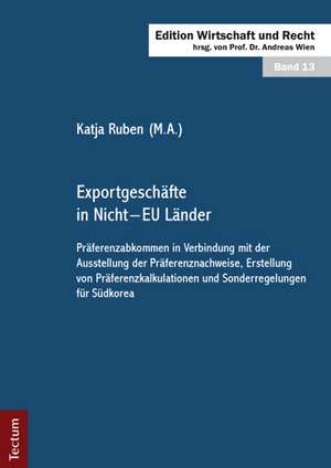 Exportgeschäfte in Nicht - EU Länder de Katja Ruben