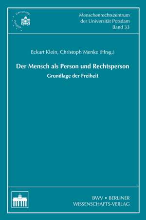 Der Mensch als Person und Rechtsperson de Eckart Klein