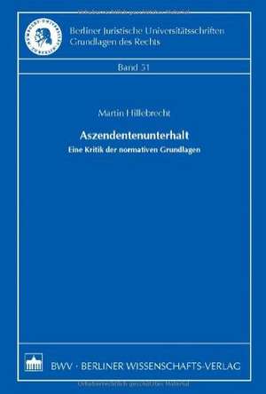 Aszendentenunterhalt de Martin Hillebrecht