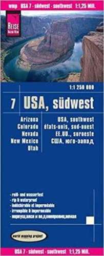 Reise Know-How Landkarte USA 07 Südwest / USA, Southwest (1:1.250.000) : Arizona, Colorado, Nevada, Utah, New Mexico de Reise Know-How Verlag Peter Rump