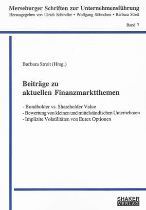 Beiträge zu aktuellen Finanzmarktthemen de Barbara Streit