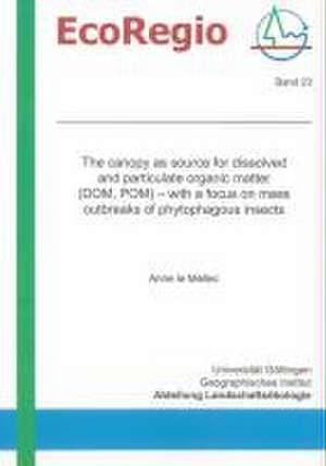 The canopy as source for dissolved and particulate organic matter (DOM, POM) - with a focus on mass outbreaks of phytophagous insects de Anne le Mellec