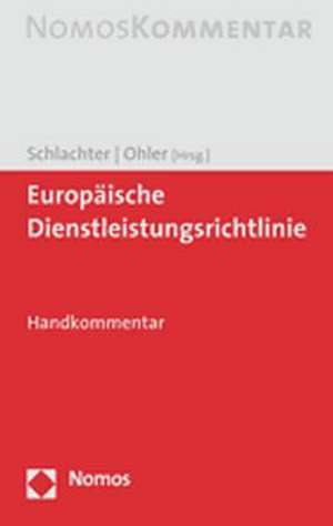 Europäische Dienstleistungsrichtlinie de Monika Schlachter