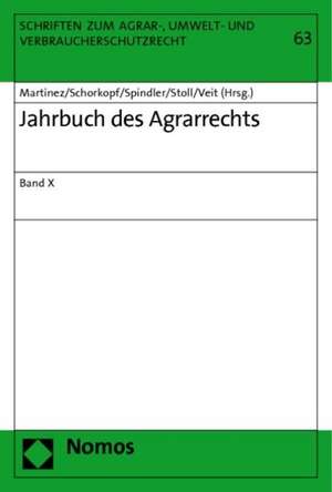 Jahrbuch Des Agrarrechts: Band X de José Martìnez