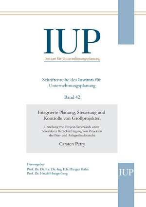 Integrierte Planung, Steuerung und Kontrolle von Großprojekten de Carsten Petry