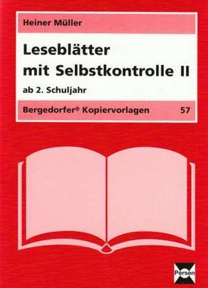 Leseblätter mit Selbstkontrolle 2. Ab 2. Schuljahr de Heiner Müller