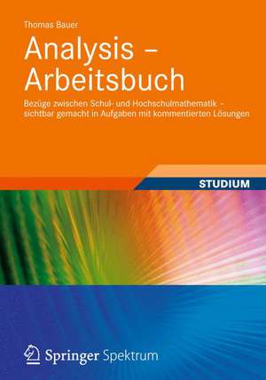 Analysis - Arbeitsbuch: Bezüge zwischen Schul- und Hochschulmathematik – sichtbar gemacht in Aufgaben mit kommentierten Lösungen de Thomas Bauer