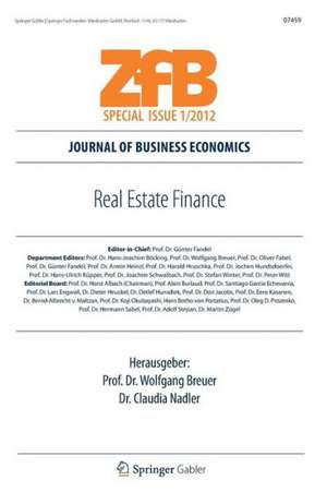 Real Estate Finance de Wolfgang Breuer