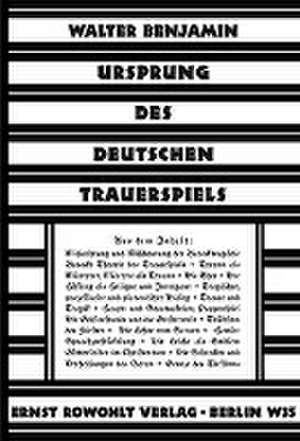 Ursprung des deutschen Trauerspiels de Walter Benjamin