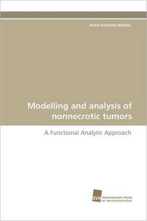 Modelling and Analysis of Nonnecrotic Tumors: An Integrative Approach de Anca-Voichita Matioc