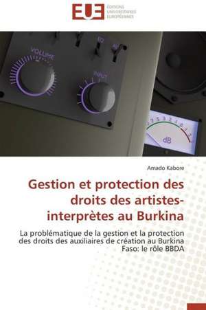 Gestion Et Protection Des Droits Des Artistes-Interpretes Au Burkina: Valorisation Et Potentialites Genetiques de Amado Kabore