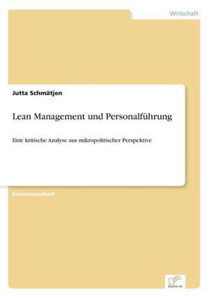 Lean Management und Personalführung de Jutta Schmätjen