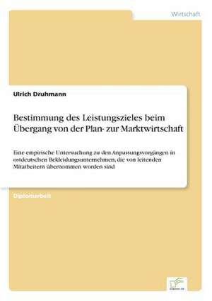 Bestimmung des Leistungszieles beim Übergang von der Plan- zur Marktwirtschaft de Ulrich Druhmann