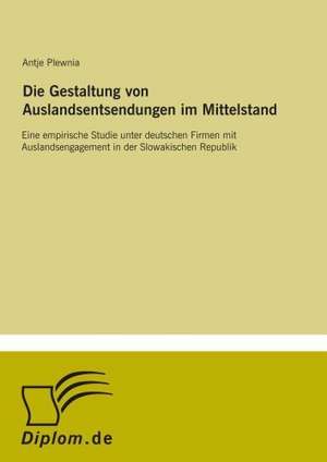 Die Gestaltung von Auslandsentsendungen im Mittelstand de Antje Plewnia