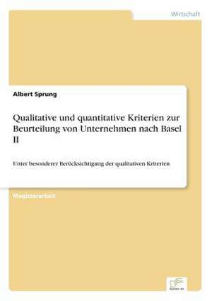 Qualitative Und Quantitative Kriterien Zur Beurteilung Von Unternehmen Nach Basel II: Messung Des E-Business-Erfolges de Albert Sprung