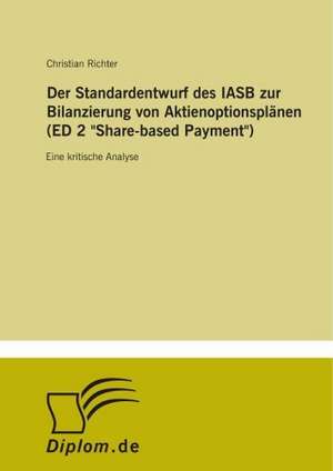 Der Standardentwurf Des Iasb Zur Bilanzierung Von Aktienoptionsplanen (Ed 2 "Share-Based Payment"): Optionspreistheorie Zur Bewertung Von Investitionen Mit Einem Beispiel Aus Der Softwareentwicklung de Christian Richter