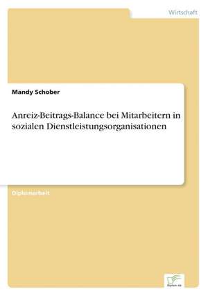 Anreiz-Beitrags-Balance Bei Mitarbeitern in Sozialen Dienstleistungsorganisationen: 2000 Ff. de Mandy Schober