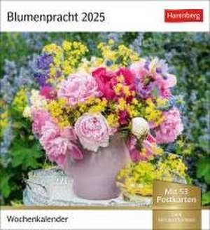 Blumenpracht Postkartenkalender 2025 - Wochenkalender mit 53 Postkarten de Harenberg