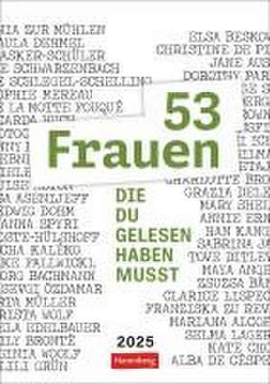 53 Frauen, die du gelesen haben musst Wochen-Kulturkalender 2025 de Susanne Nadolny