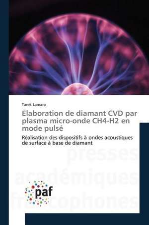 Elaboration de diamant CVD par plasma micro-onde CH4-H2 en mode pulsé de Tarek Lamara