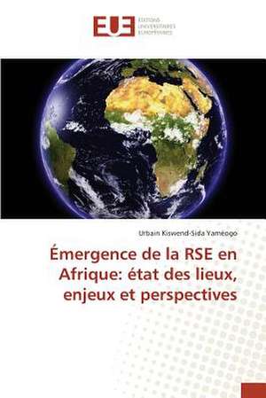 Emergence de La Rse En Afrique: Etat Des Lieux, Enjeux Et Perspectives de Urbain Kiswend-Sida Yaméogo