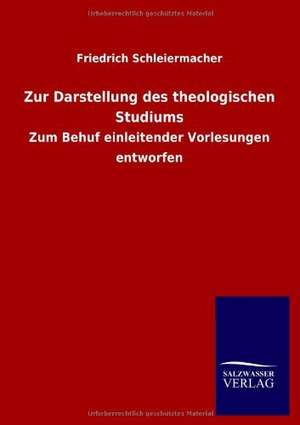 Zur Darstellung des theologischen Studiums de Friedrich Schleiermacher