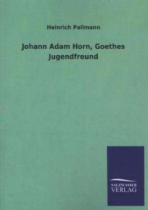 Johann Adam Horn, Goethes Jugendfreund de Heinrich Pallmann