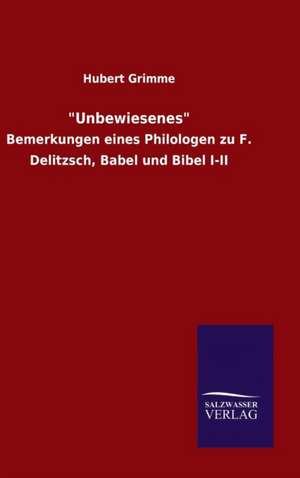 "Unbewiesenes" de Hubert Grimme